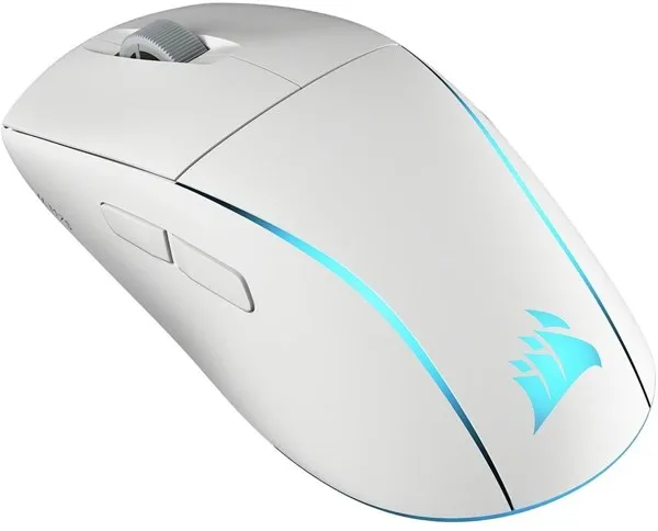 Corsair M75 Lightweight RGB - Gaming Mus - Optisk - 6 knappar - Vit med RGB-LED-belysning