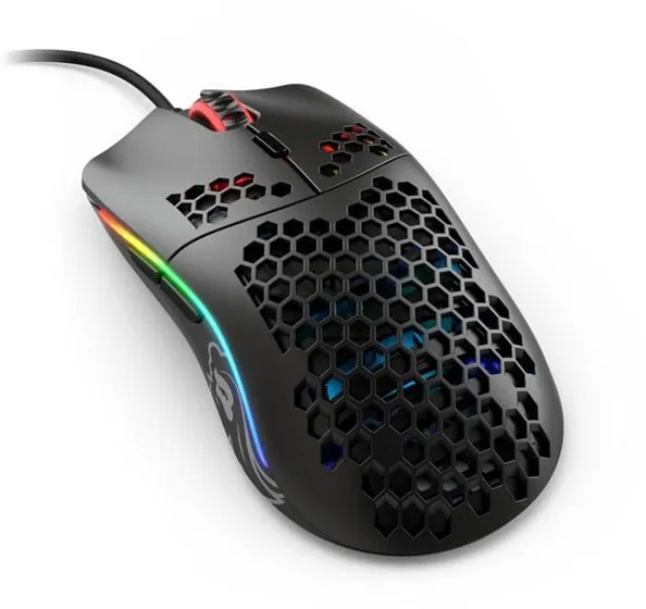 Glorious Model O- (Small) - Matte Black - Gaming Mus - Optisk - 6 knappar - Svart med RGB-belysning